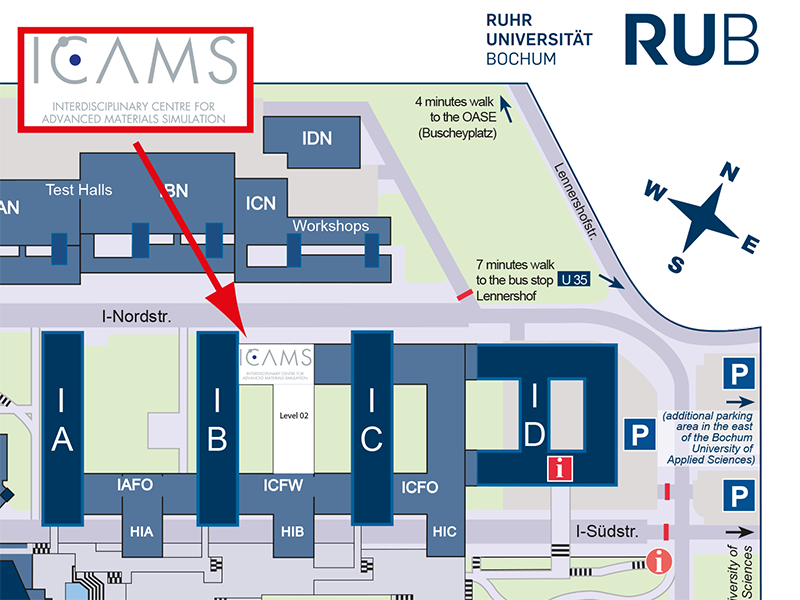 ICAMS on RUB campus map.